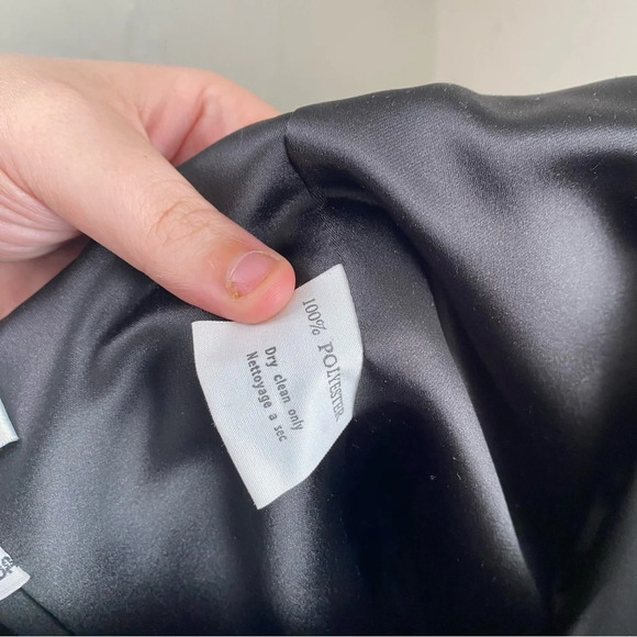 Catherine Regehr Black Satin Fit and Flare Tulle Lined Mini Dress Size Small - Picture 4 of 10